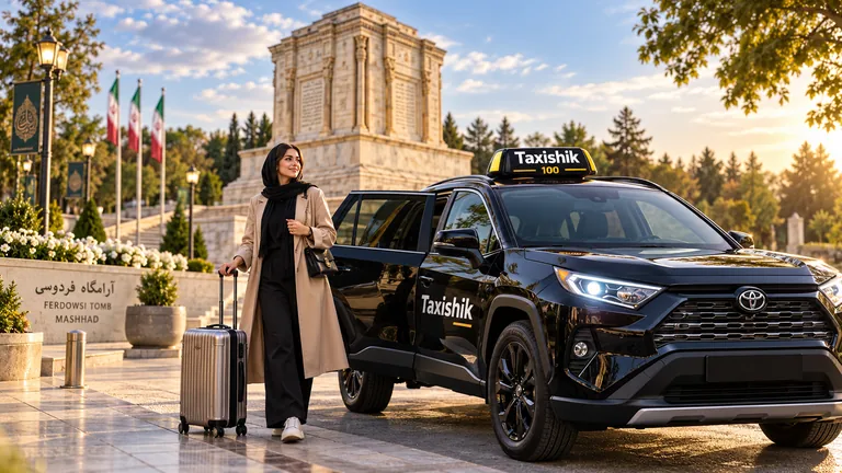 تصویر تبلیغاتی تاکسی شیک برای سفر از تهران به مشهد